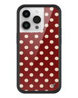 Wildflower iPhone case 14 Pro Polka Dot Burgundy and Cream Cute