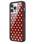 Wildflower iPhone case 14 Pro Max Polka Dot Burgundy and Cream Cute