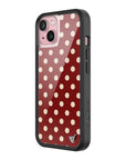 Wildflower iPhone case 15 Polka Dot Burgundy and Cream Cute