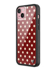 Wildflower iPhone case 15 Plus Polka Dot Burgundy and Cream Cute