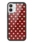 Wildflower iPhone case 16 Plus Polka Dot Burgundy and Cream Cute