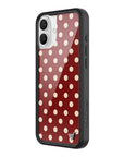 Wildflower iPhone case 16 Plus Polka Dot Burgundy and Cream Cute