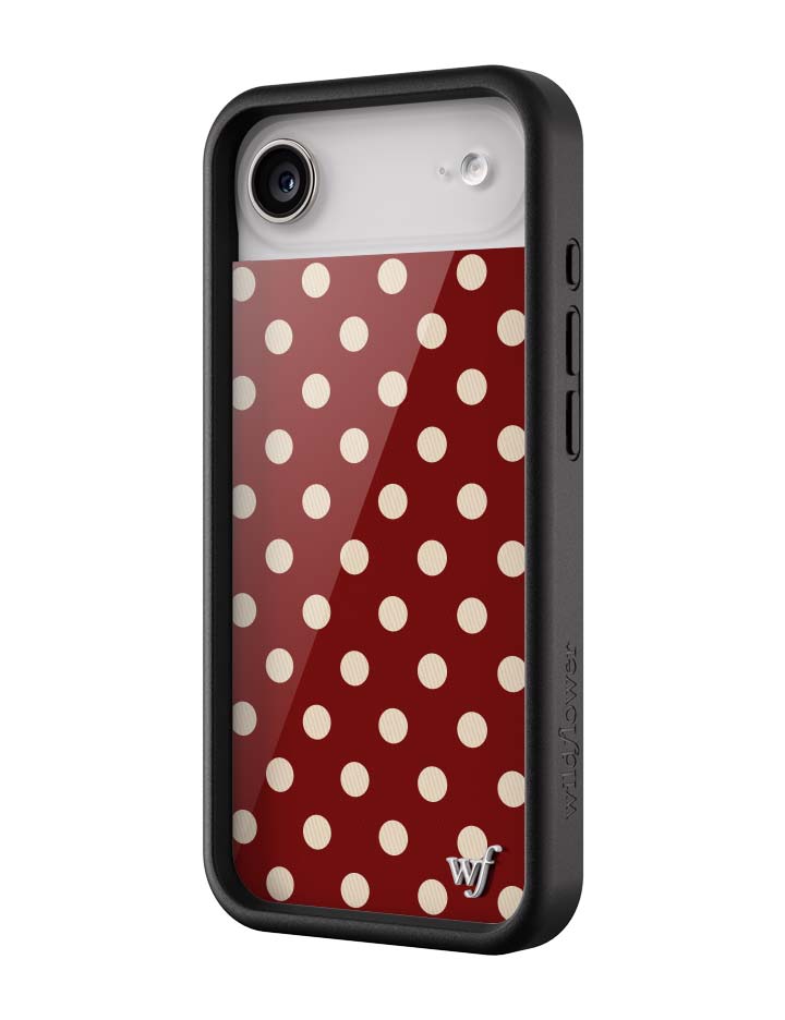 Wildflower iPhone case 17 Air Polka Dot Burgundy and Cream Cute