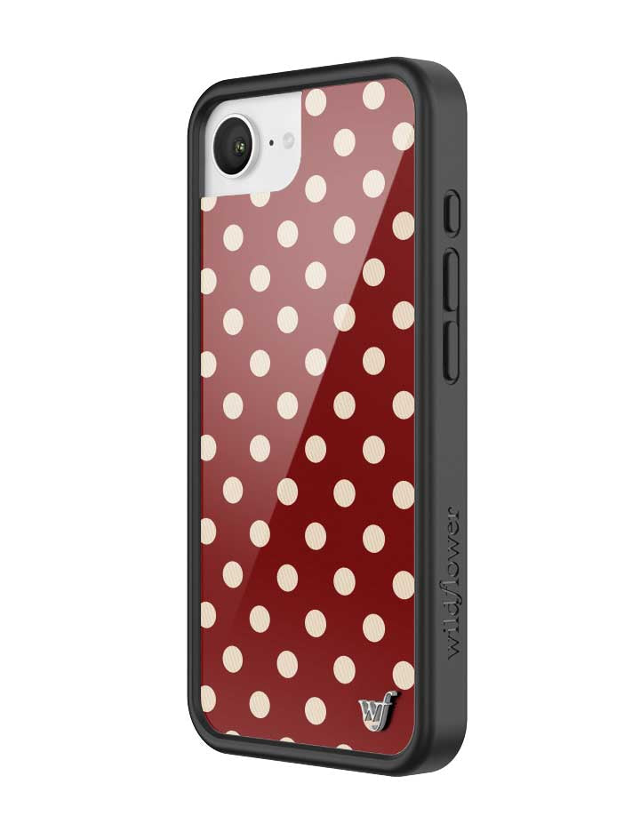 Wildflower iPhone case 17e Polka Dot Burgundy and Cream Cute