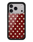 Wildflower iPhone case 17 Pro Polka Dot Burgundy and Cream Cute