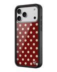 Wildflower iPhone case 17 Pro Max Polka Dot Burgundy and Cream Cute