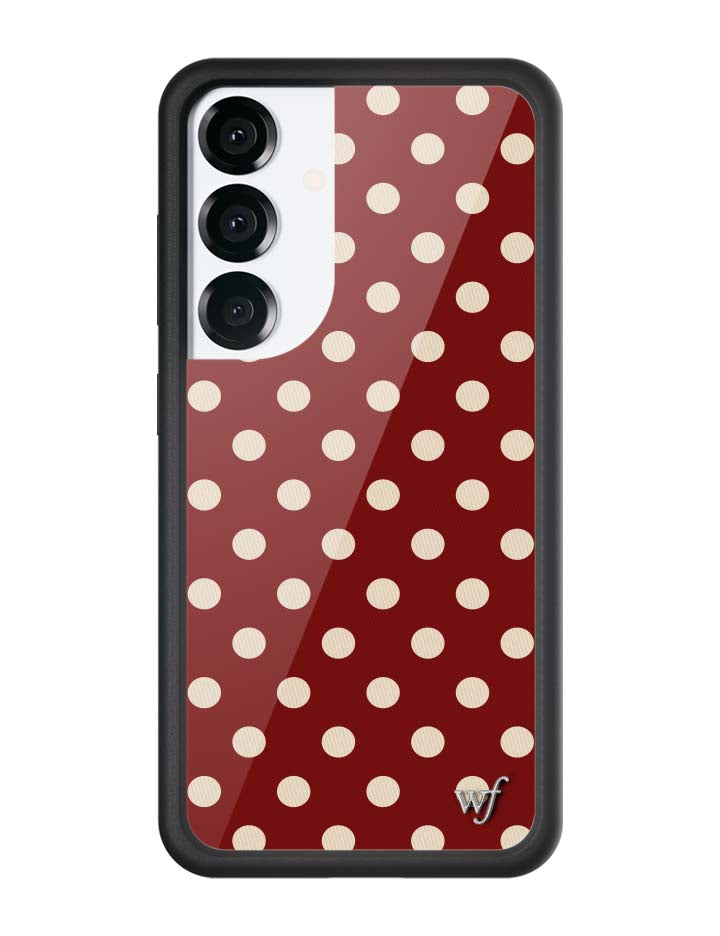 Wildflower Galaxy S25 case Polka Dot Burgundy and Cream Cute