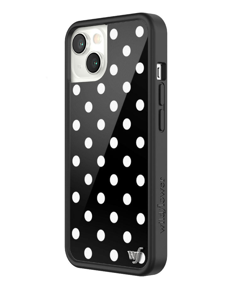 Wildflower Polka Dot Black and White iPhone 13 Case