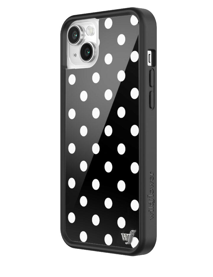 Wildflower Polka Dot Black and White iPhone 14 Plus Case