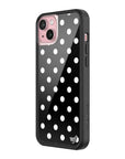 Wildflower Polka Dot Black and White iPhone 15 Plus Case