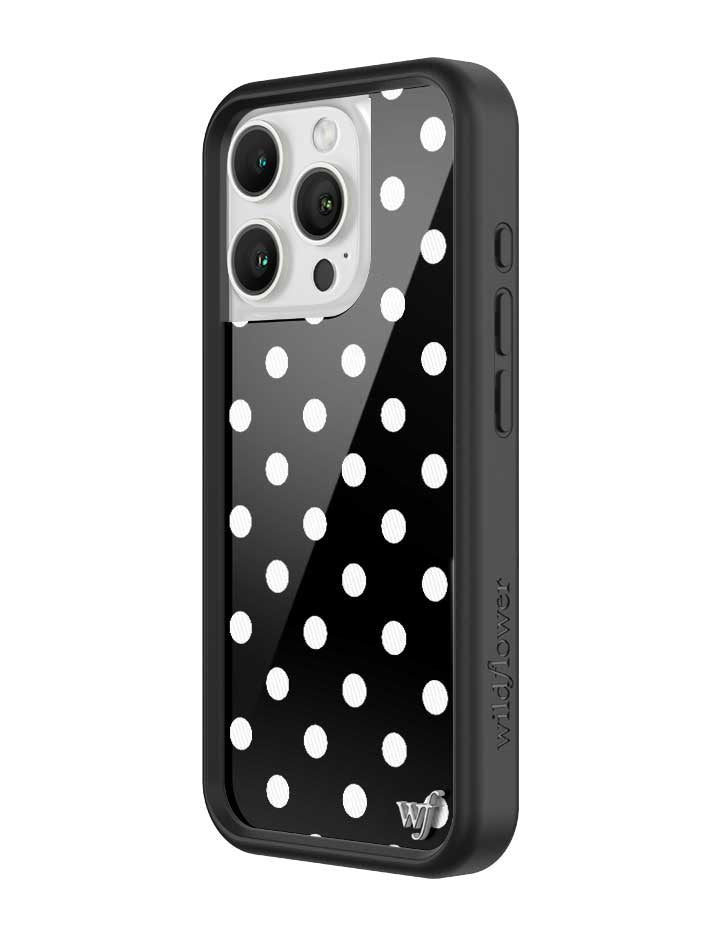 Wildflower Polka Dot Black and White iPhone 16 Pro Case