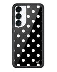 Wildflower Galaxy S25 case Polka Dot Black White Cute