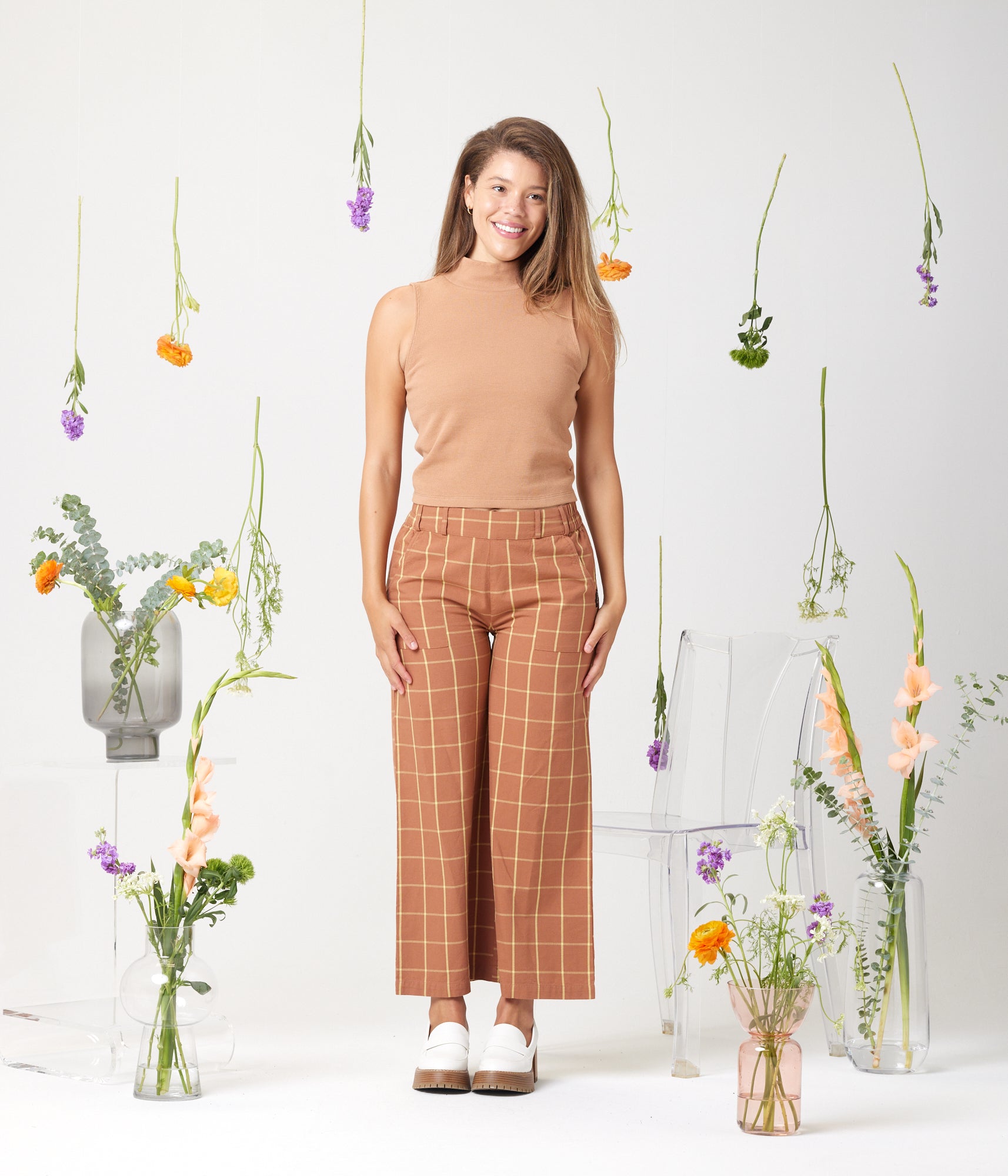 Known Supply - Billie Pant - Walnut Plaid -