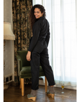 Wallis Long Sleeve Zip Jumpsuit - Black