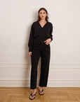 Amelia Barrel Leg Pants - Black
