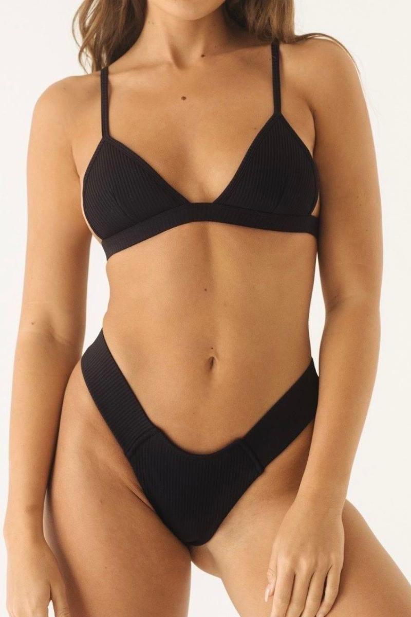 Montce - Black Rib Hunter Triangle Bikini Top -