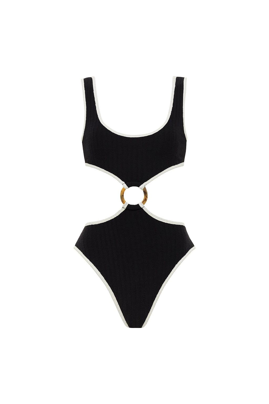 Montce - Black (Cream Binded) Terry Rib Ky One-Piece -