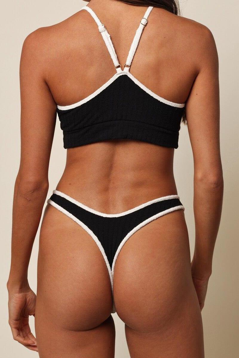 Montce - Black Terry Rib Simple Sport Top -