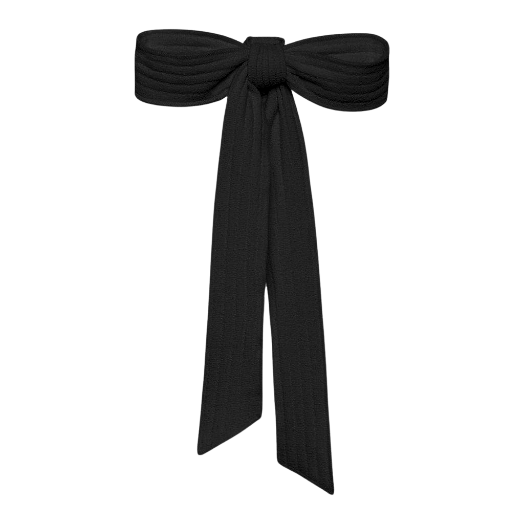 Montce - Black Terry Rib Hair Ribbon -