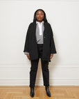 Valentina Sherpa Wrap Coat - Black