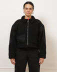 Vanessa Shearling Bomber Jacket - Black