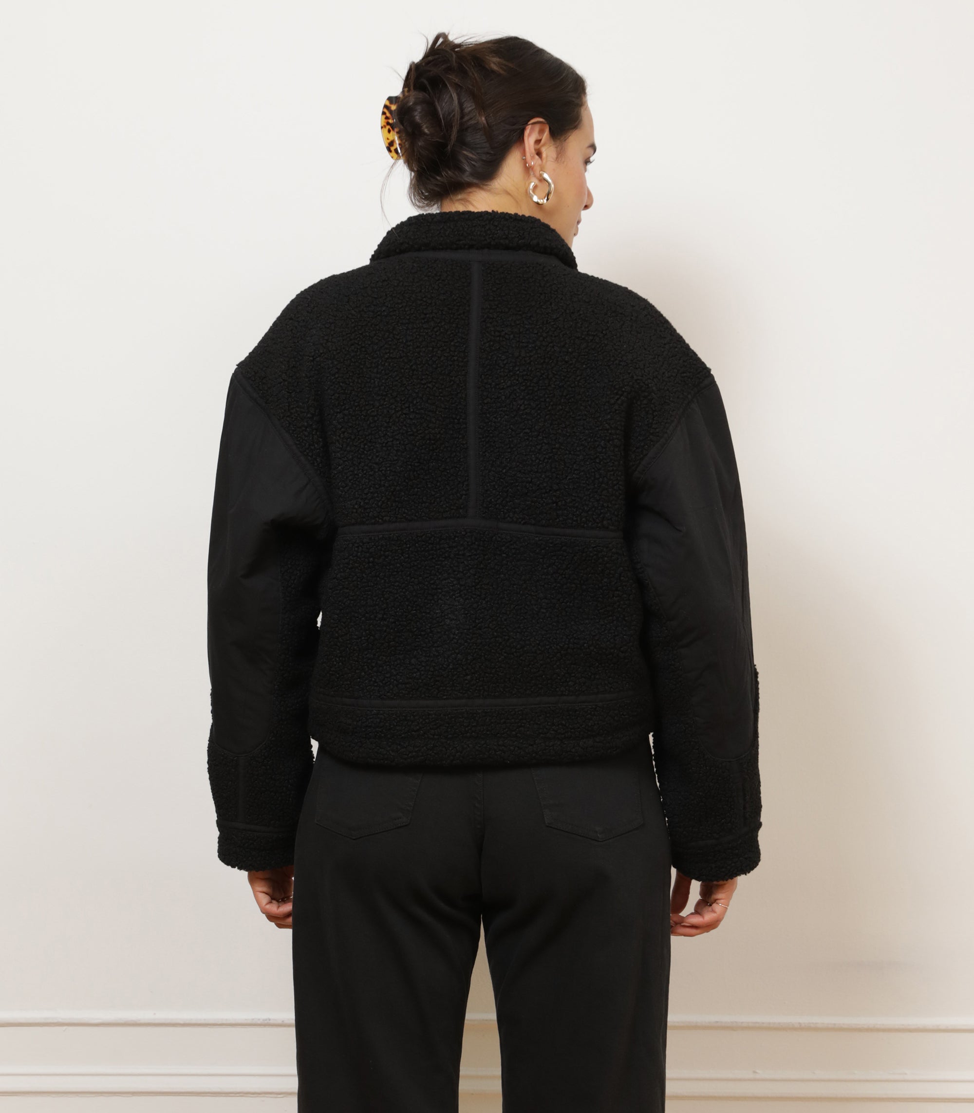 Loup - Vanessa Shearling Bomber Jacket - Black -