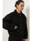 Vanessa Shearling Bomber Jacket - Black