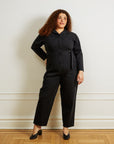 Wallis Long Sleeve Zip Jumpsuit - Black