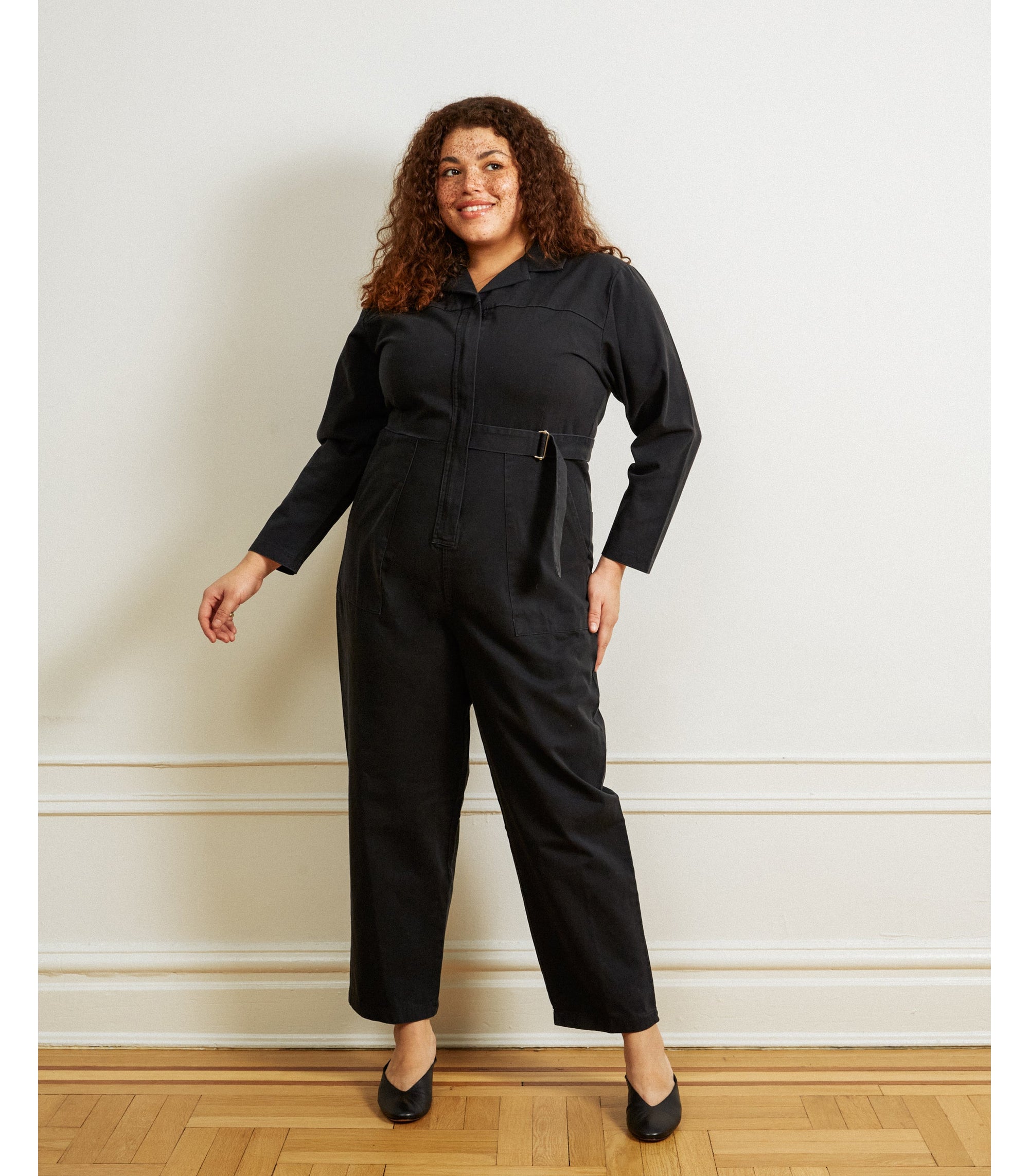 Wallis Long Sleeve Zip Jumpsuit - Black