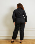 Wallis Long Sleeve Zip Jumpsuit - Black