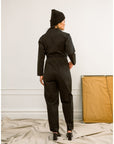 Wallis Long Sleeve Zip Jumpsuit - Black