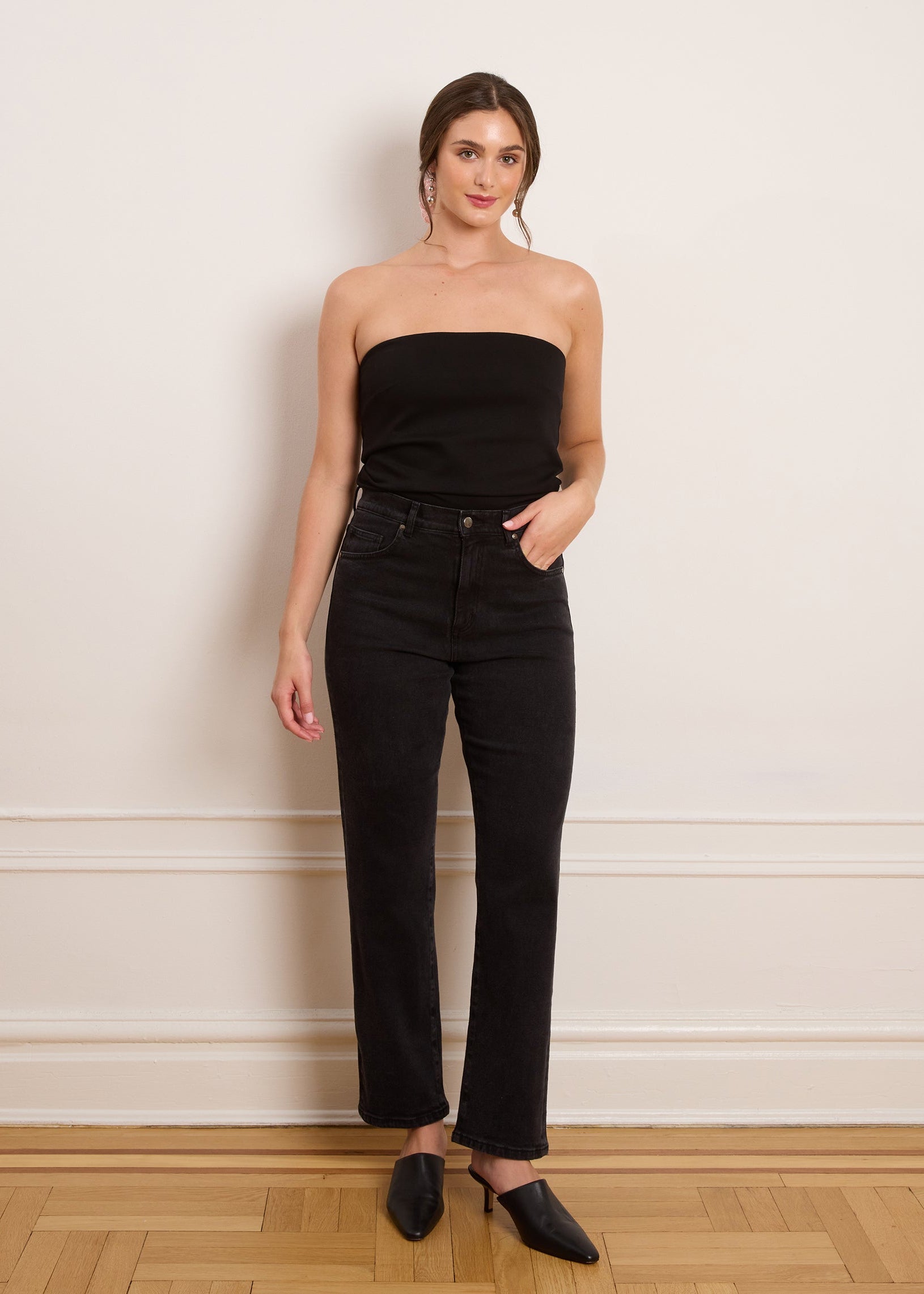 Loup - Winona High Rise Stovepipe Jeans - Black -