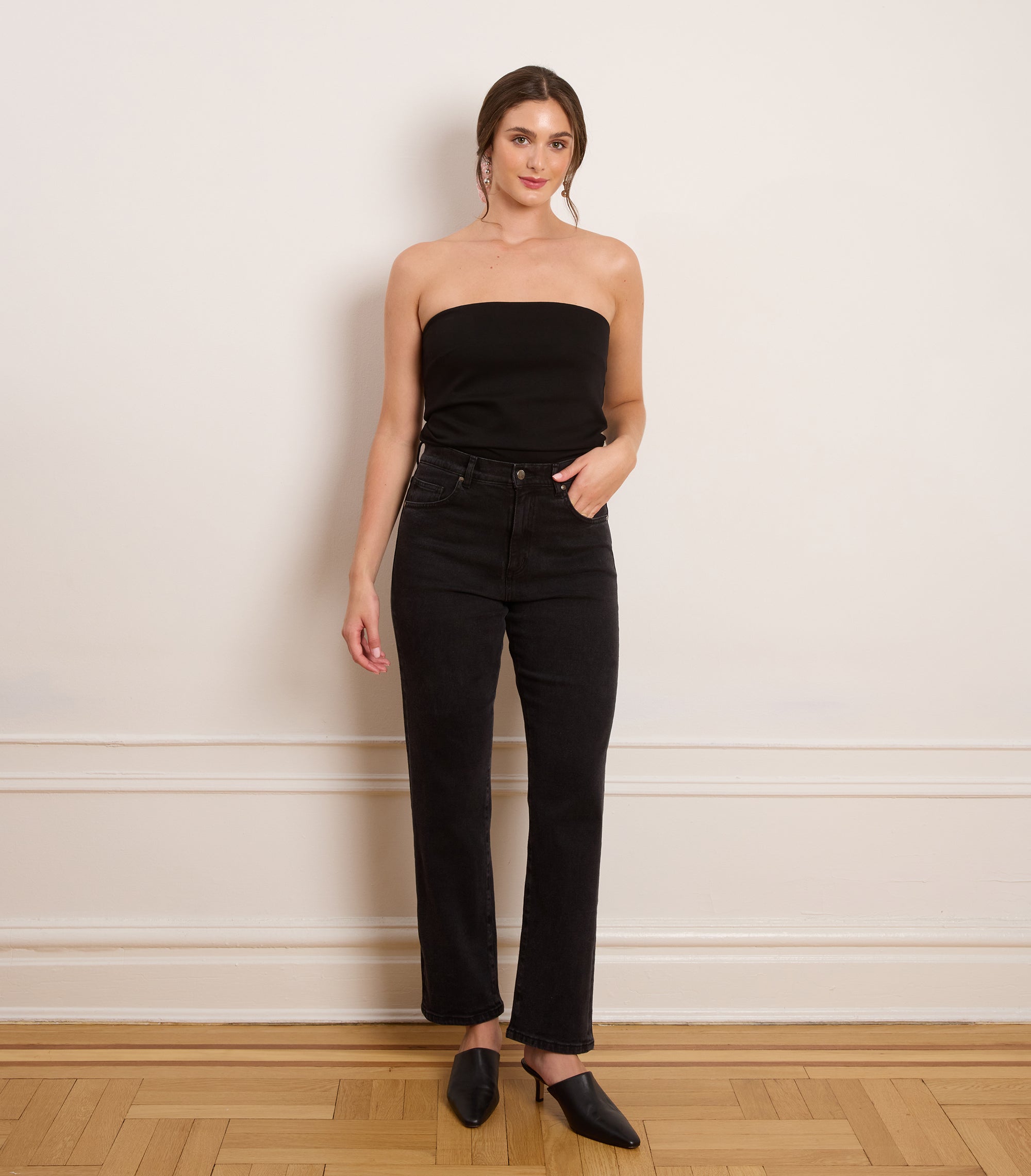 Loup - Winona High Rise Stovepipe Jeans - Black -