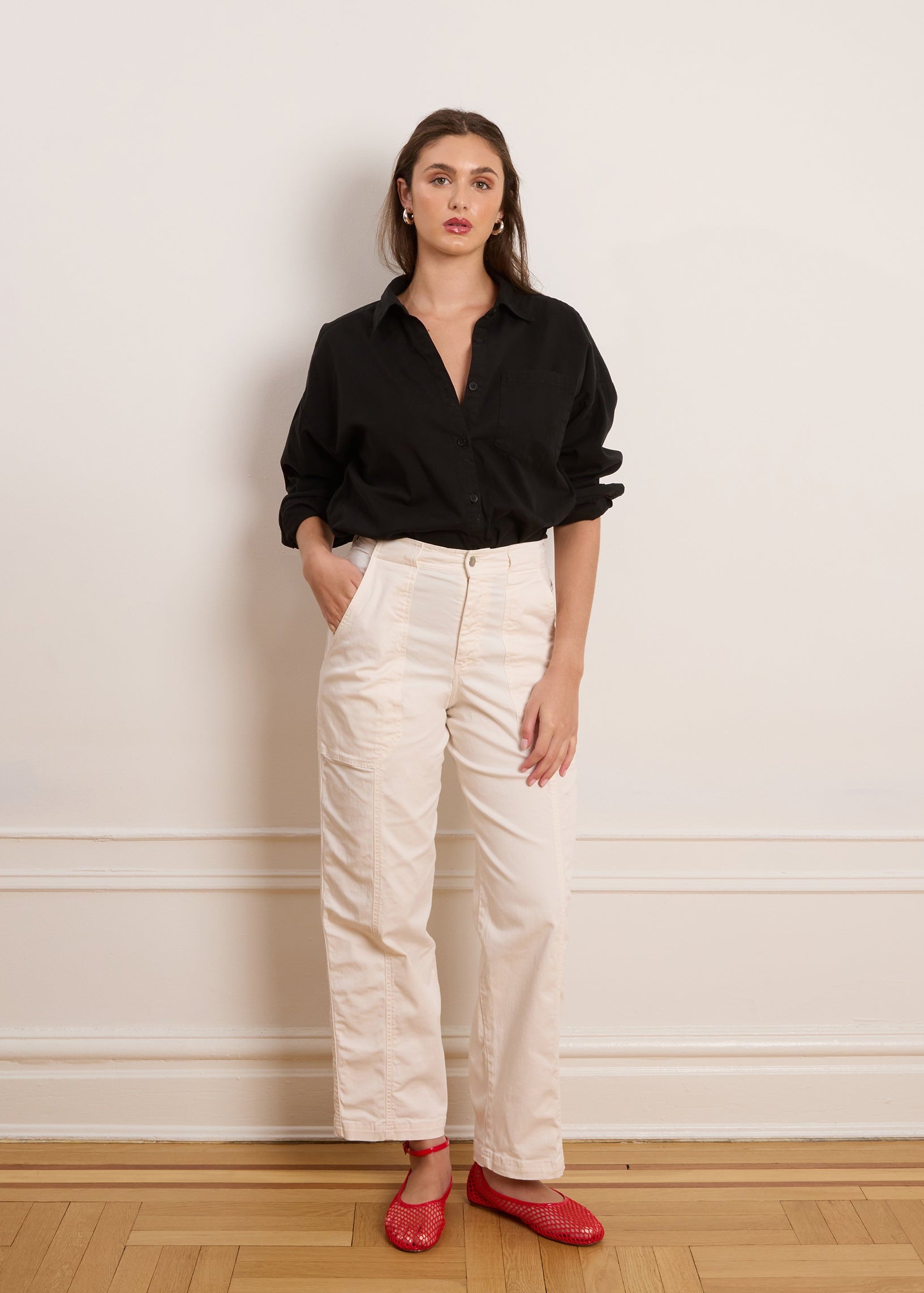 Loup - Jess Relaxed Seamed Trousers - Salt -
