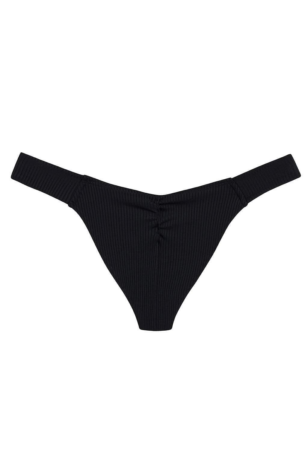 Montce - Black Rib Added Coverage Uno Bikini Bottom -