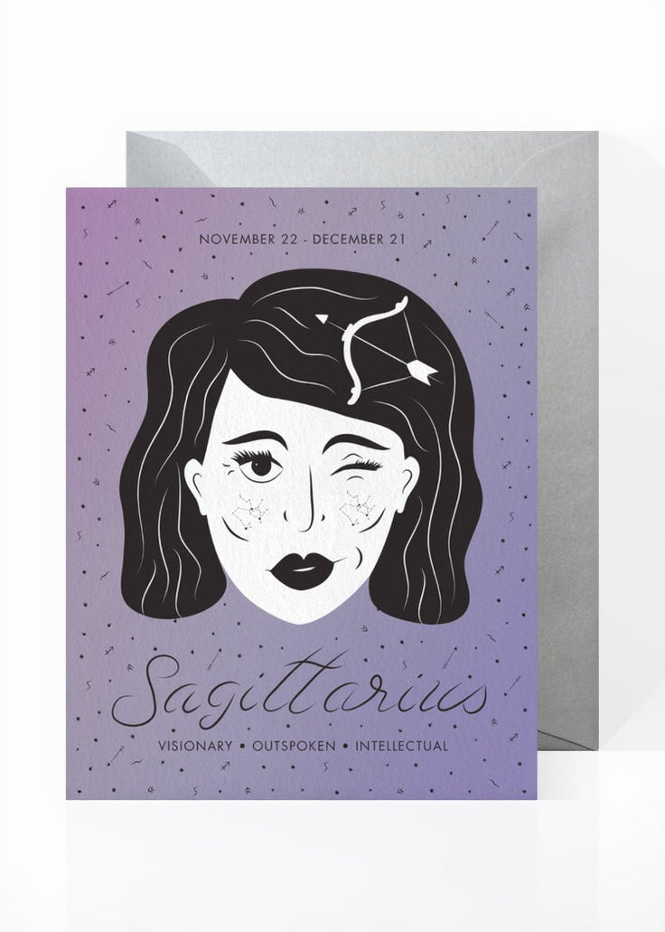 BOSS DOTTY PAPER Co. - Sagittarius Zodiac Greeting Card -