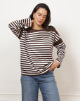 Marianne Stripe Breton Tee - Brown