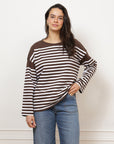 Marianne Stripe Breton Tee - Brown