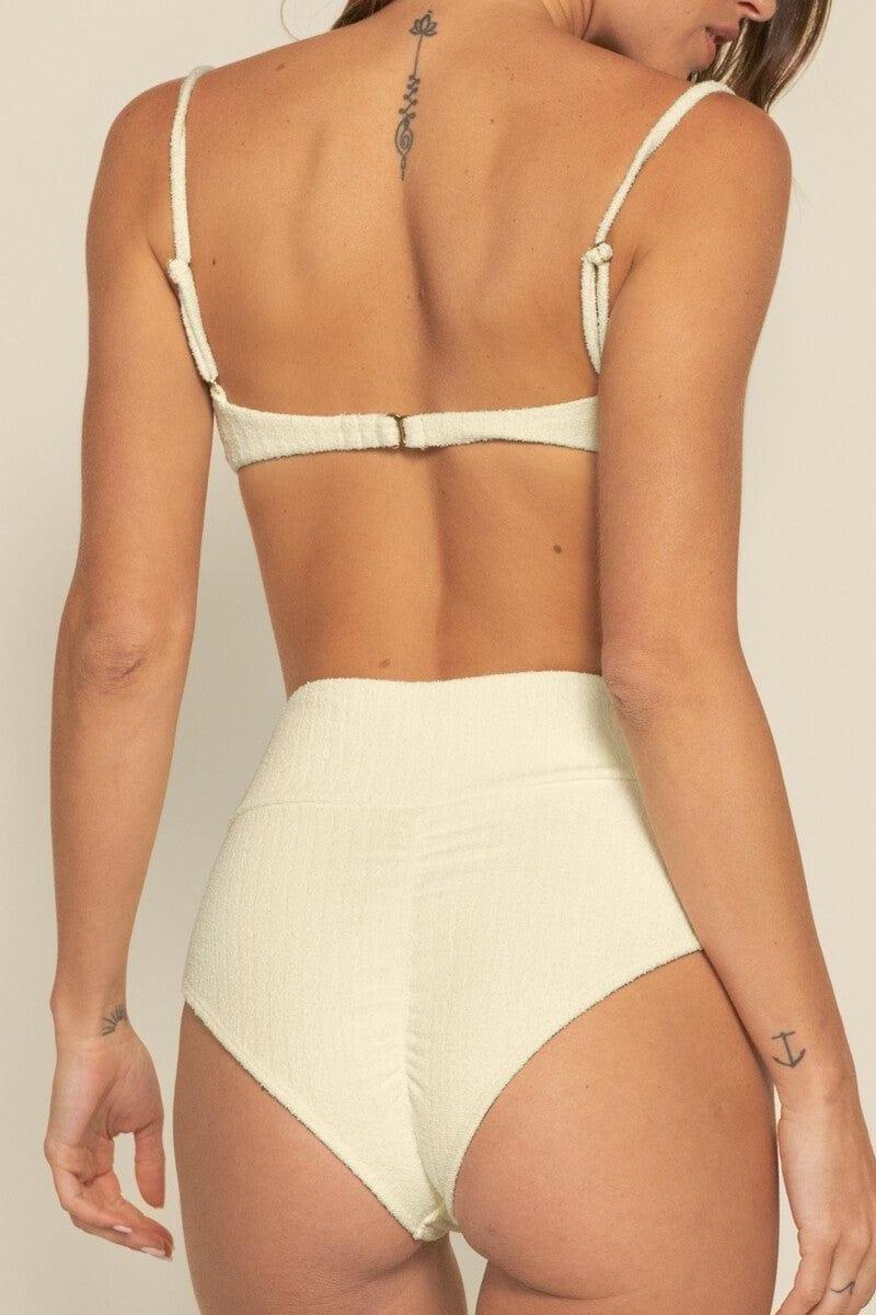 Montce - Buttercream Rib Added Coverage High Rise Bikini Bottom -