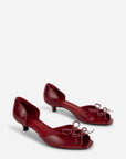 Intentionally Blank - Carol Peep Toe Kitten Heel - MERLOT OILED LEATHER