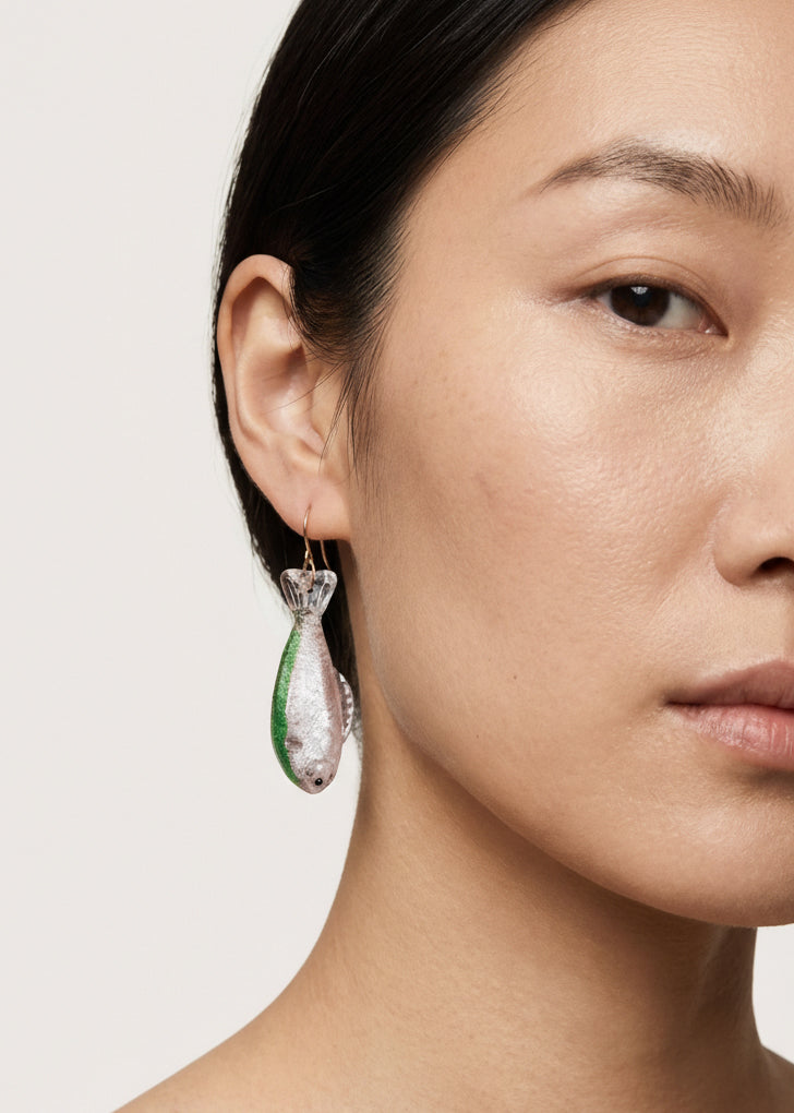 Peter + June - Catch of the Day Earrings - Pink Fish -