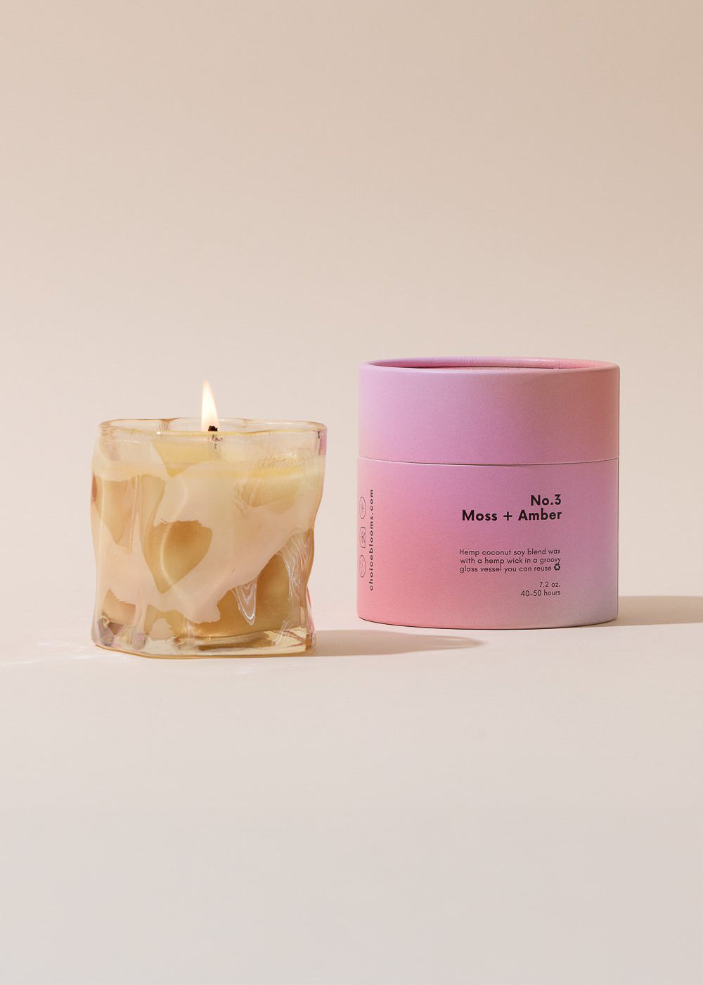 Choice Blooms - No. 3 Moss + Amber Candle -