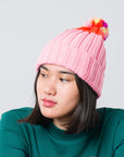 Verloop - Chunky Colorblock Knit Pom Beanie -
