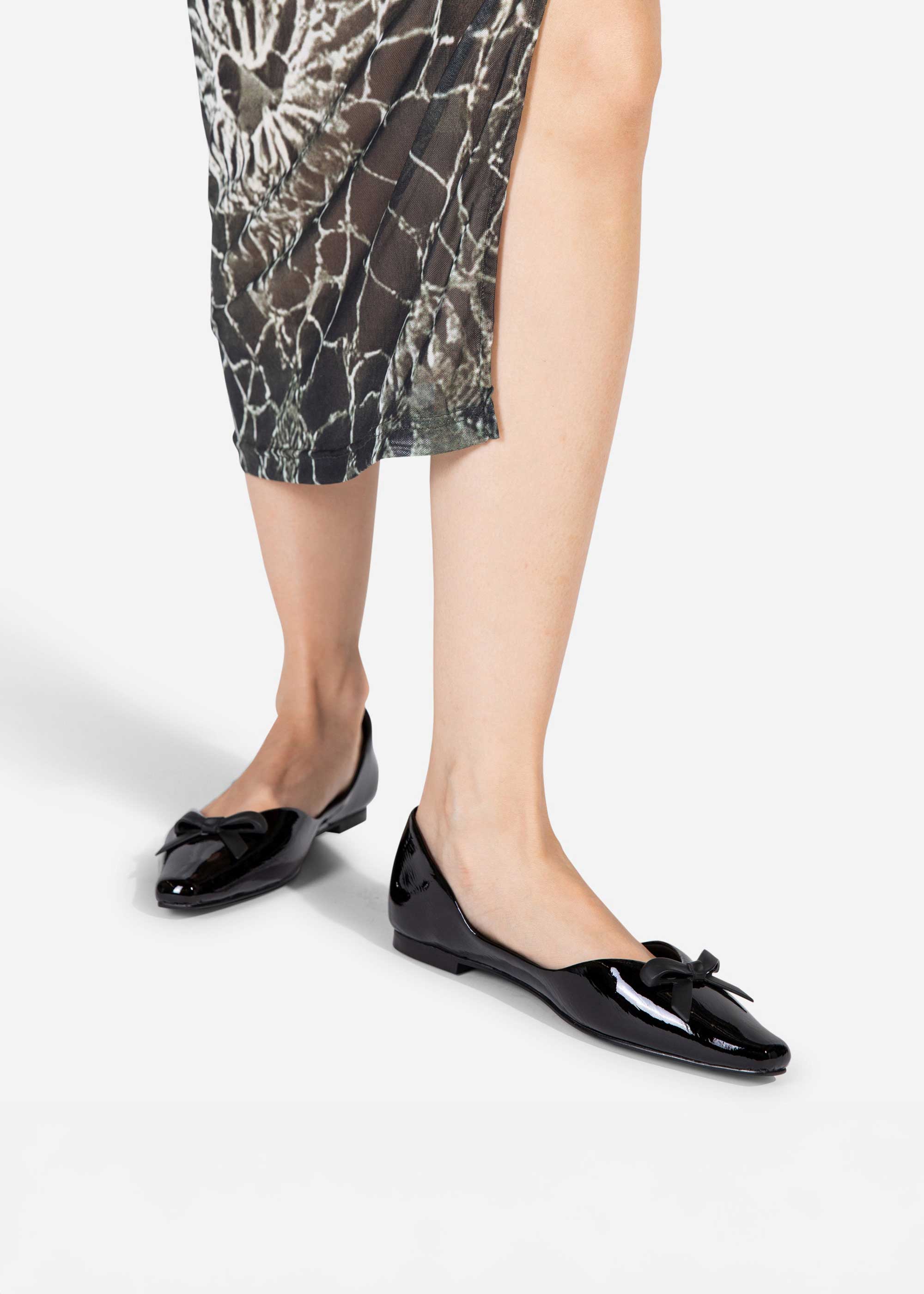 Intentionally Blank - Cecilia Patent Ballet Flat -