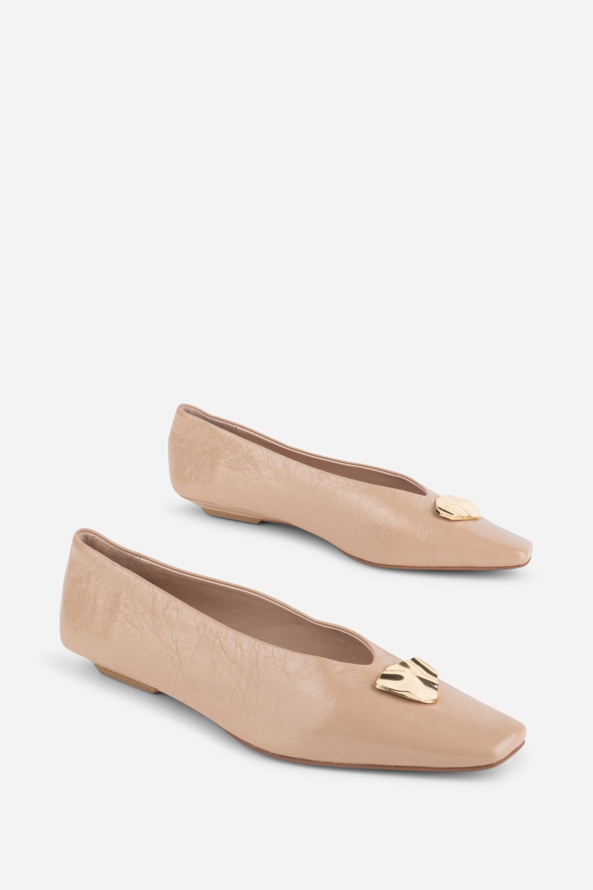 Intentionally Blank - Celda Crinkle Patent Ballet Flat - CLAY CRINKLE PATENT LEATHER