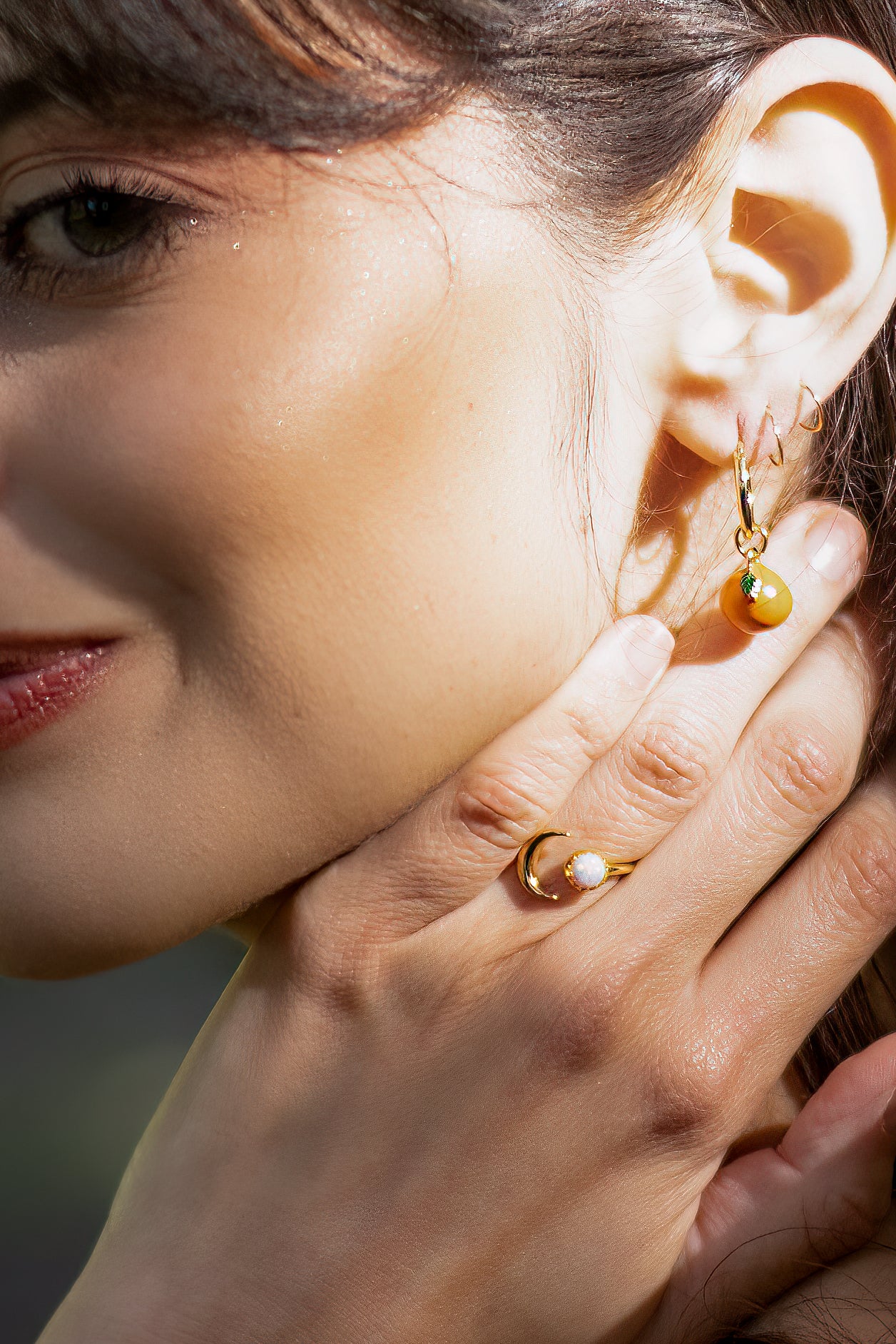 Peter + June - Champagne Supernova Ring - Gold & Moon Stone -