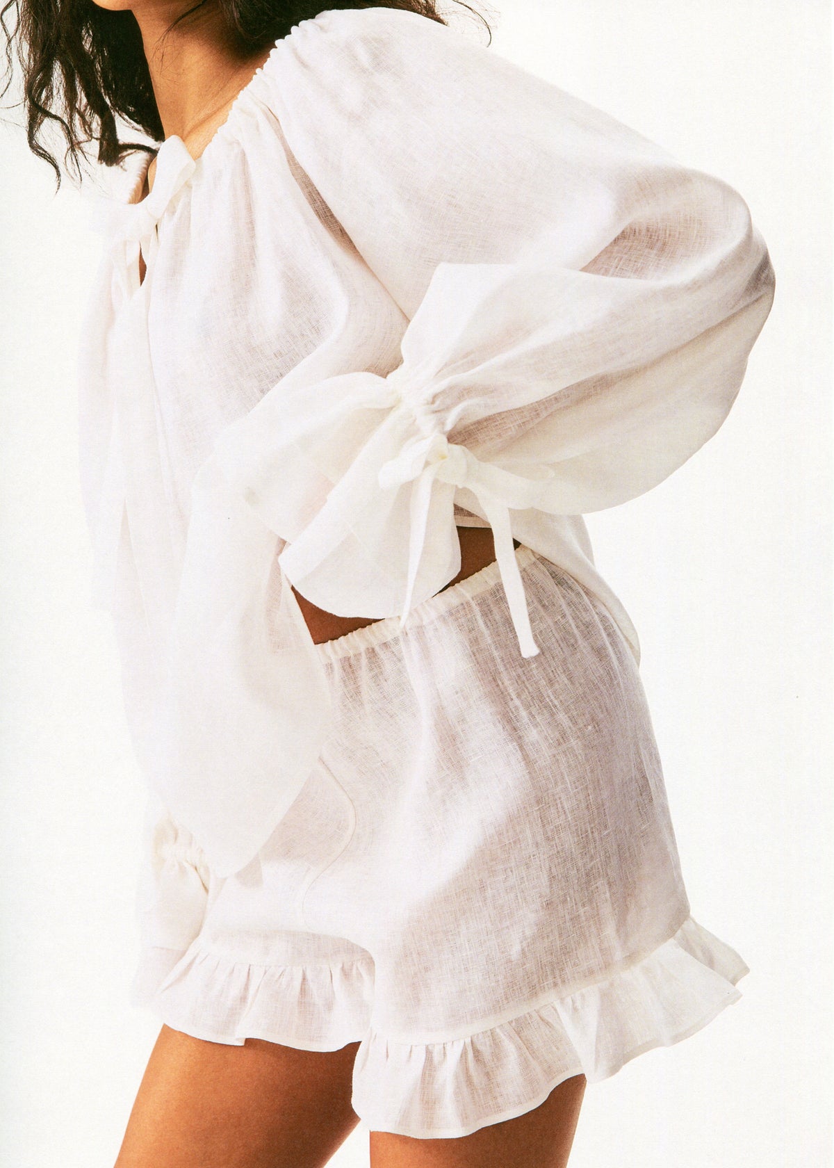 Sleeper - Cha-Cha Lounge Blouse in White -
