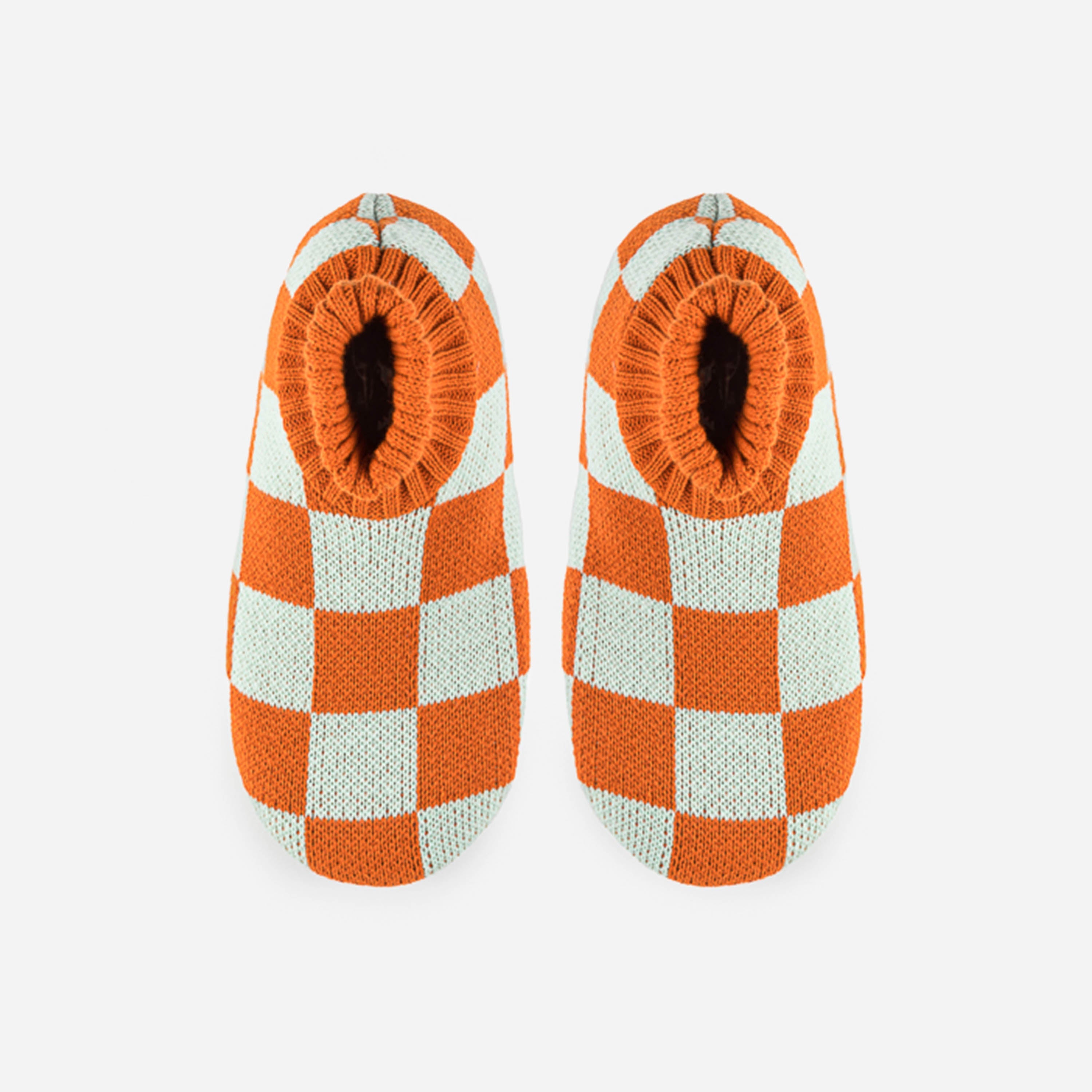 Checkerboard Knit Sock Slippers
