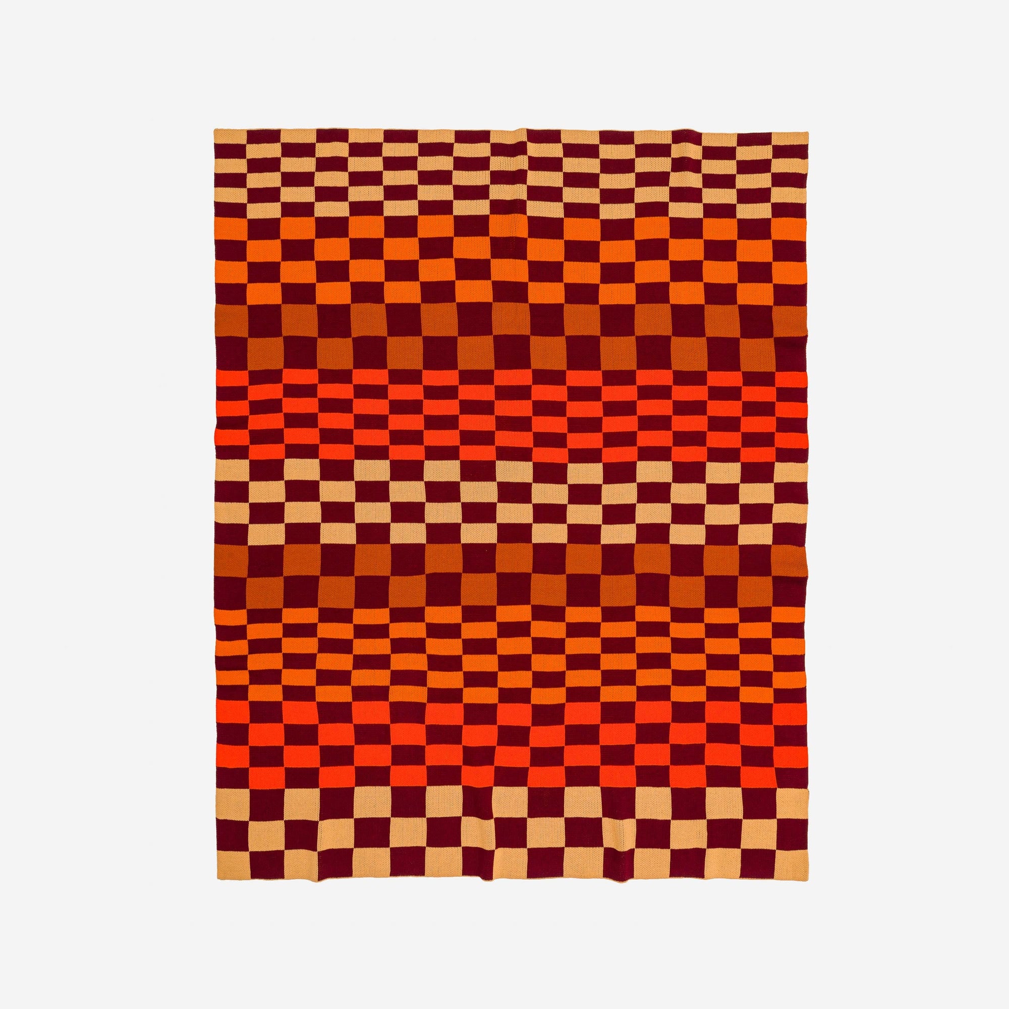 Verloop - Mosaic Checkerboard Throw - Wine Red
