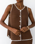 Clara Stitch Tank - Chocolate